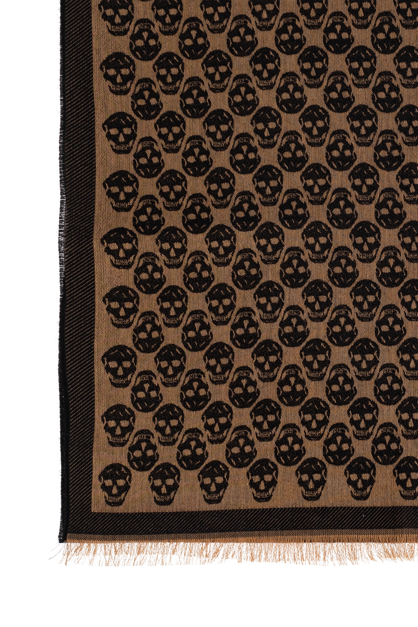 Brown Scarf with a distinctive skull motif Alexander McQueen